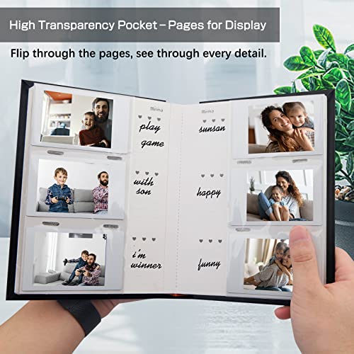 Photo Album for Fujifilm Instax Mini Camera, 180 Pockets Instax Mini Album with Memo Areas, 2X3 Photo Album for Polaroid 2x3 ZINK Film Camera, Fujifilm Instax Mini 1112 9 8 40 Evo Instant Camera, Black