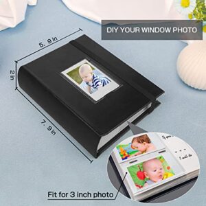 Photo Album for Fujifilm Instax Mini Camera, 180 Pockets Instax Mini Album with Memo Areas, 2X3 Photo Album for Polaroid 2x3 ZINK Film Camera, Fujifilm Instax Mini 1112 9 8 40 Evo Instant Camera, Black