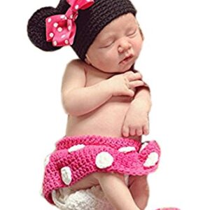 Pinbo Baby Girls Photography Prop Cute Knitted Crochet Hat Dress Diaper Shoes