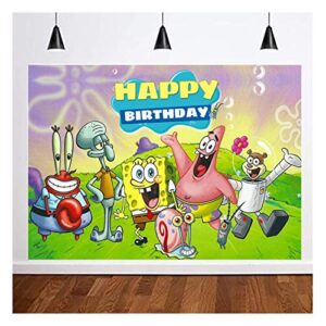 5x3ft spongebob happy birthday photography backdrops cartoon kids party decoration photo backgrounds studio props supplies