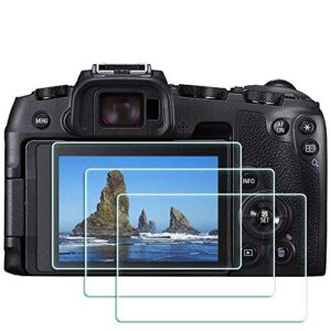 eos rp glass screen protector for canon eos rp mirrorless digital camera, ulbter 9h tempered glass screen protector edge to edge protection,anti-scrach anti-fingerprint anti-dust anti-bubble [3 pack]