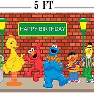 MC 5x3ft Sesame Street Brick Wall Photography Backdrops Birthday Party Decoration Photo Booth Background Baby Shower Studio Props Vinyl