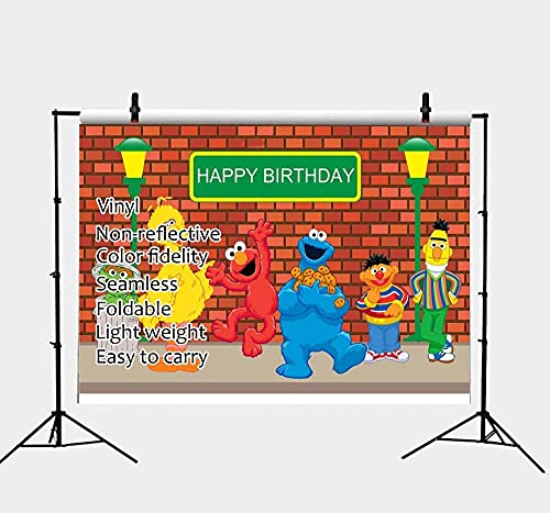 MC 5x3ft Sesame Street Brick Wall Photography Backdrops Birthday Party Decoration Photo Booth Background Baby Shower Studio Props Vinyl