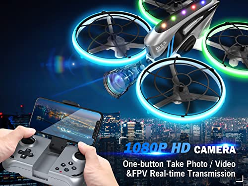 HASAKEE RC Drone for Kids Adults with HD FPV Camera,Cool Toys Gifts for Boys Girls,Hobby RC Quadcopter Skyquad with Cool LED Light,Full Protect Guards and Long Flight Time,Q11 Durable for Beginners