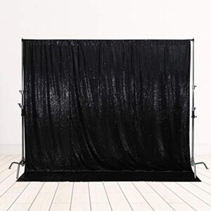 squarepie sequin backdrop not see through thick background glitter curtain for party 6ft x 6ft black