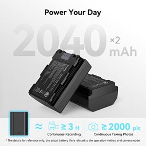 SmallRig NP-FZ100 Battery Charger Set for Sony NP-FZ100 Battery, Double Slot NP-FZ100 Charger for Sony Alpha A7R V, A7 IV, A7 III, A7S III, FX3, A7C, A7R IV, A7R III, A6600, A9 II, 2040mAh - 3824