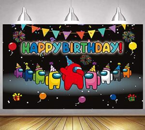 zeaders video game theme party supplies photography backdrop baby happy birthday party banner photo background cake table decoration for indoor outdoor living room yard (5×3.3ft)