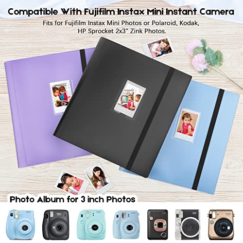 560 Pockets Photo Album for Fujifilm Instax Mini Camera, Polaroid Zink 2x3 Photo Camera, for Fujifilm Instax Mini 11 12 9 40 Evo Liplay 8 7+ Instant Camera, Polaroid Snap PIC-300 Z2300 Camera (Black)