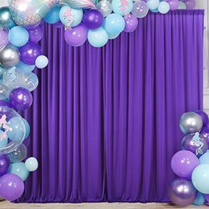 10×10 purple backdrop curtain for parties wedding wrinkle free purple photo curtains backdrop drapes fabric decoration for birthday party photography 5ft x 10ft,2 panels