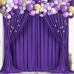 10x10 Purple Backdrop Curtain for Parties Wedding Wrinkle Free Purple Photo Curtains Backdrop Drapes Fabric Decoration for Birthday Party Photography 5ft x 10ft,2 Panels