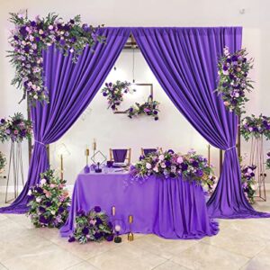 10x10 Purple Backdrop Curtain for Parties Wedding Wrinkle Free Purple Photo Curtains Backdrop Drapes Fabric Decoration for Birthday Party Photography 5ft x 10ft,2 Panels