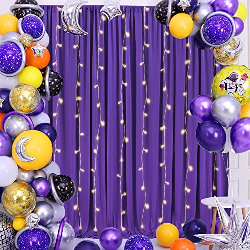 10x10 Purple Backdrop Curtain for Parties Wedding Wrinkle Free Purple Photo Curtains Backdrop Drapes Fabric Decoration for Birthday Party Photography 5ft x 10ft,2 Panels