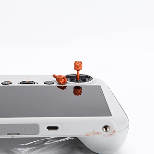 Mini 3 Pro/Mini 3 Sticks for DJI RC, Aircraft aluminum Alloy Controller Thumb oystick/Rocker Replacement Parts for DJI Mini 3 Pro/Mini 3 Accessories (Orange & Silver)