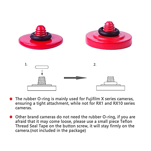 VKO Red Soft Metal Shutter Release Button Compatible with Fujifilm X-T4 X-T30 X-T3 X-T2 X100F X-T20 X-PRO2 X-PRO3 X-E3 X30 X100T X100S RX10 IV M9 M10 Camera 11mm Concave 10mm Convex Surface(2 Pack)