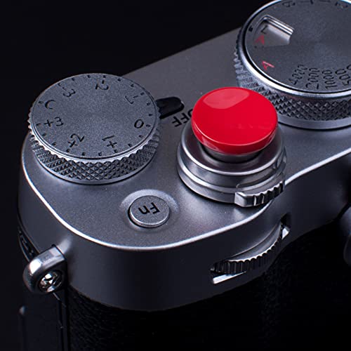 VKO Red Soft Metal Shutter Release Button Compatible with Fujifilm X-T4 X-T30 X-T3 X-T2 X100F X-T20 X-PRO2 X-PRO3 X-E3 X30 X100T X100S RX10 IV M9 M10 Camera 11mm Concave 10mm Convex Surface(2 Pack)