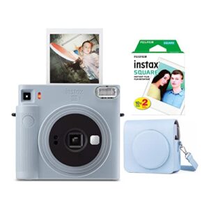 Fujifilm Instax Square SQ1 Instant Camera (Glacier Blue) Bundle with Square Film Twin Pack (20 Exposures) and Square Camera Case (3 Items)