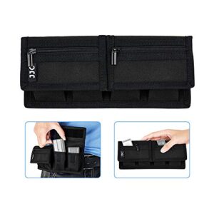 (6 pockets) camera battery and sd card pouch holder for 18650 x 8, aa, lp-e6n lp-e6nh lp-e17 en-el14 en-el15 np-fw50 np-fz100 np-w126s battery,suitable for canon m50 mark ii 5dm4 6dm2 80d sony a7r iv
