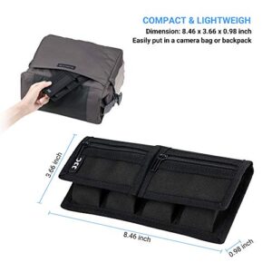 (6 Pockets) Camera Battery and SD Card Pouch Holder for 18650 x 8, AA, LP-E6N LP-E6NH LP-E17 EN-EL14 EN-EL15 NP-FW50 NP-FZ100 NP-W126S Battery,Suitable for Canon M50 Mark II 5DM4 6DM2 80D Sony A7R IV