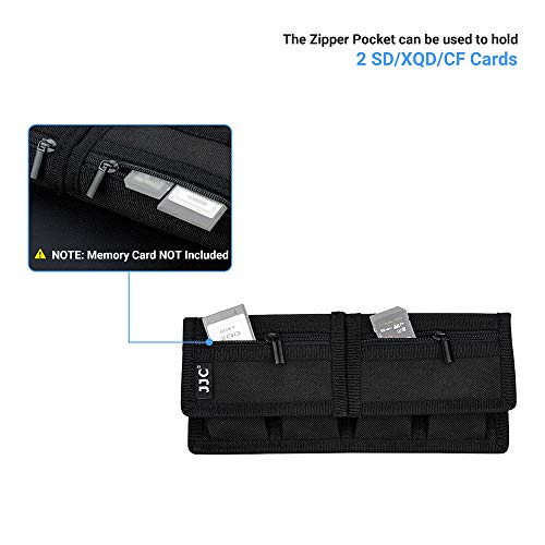 (6 Pockets) Camera Battery and SD Card Pouch Holder for 18650 x 8, AA, LP-E6N LP-E6NH LP-E17 EN-EL14 EN-EL15 NP-FW50 NP-FZ100 NP-W126S Battery,Suitable for Canon M50 Mark II 5DM4 6DM2 80D Sony A7R IV