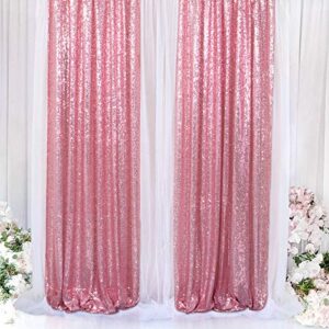 Sparkle Backdrop Curtain Fuchsia Pink 2 Panels Set Sequin Photo Backdrop 2FTx8FT Sequin Backdrop Curtain Pack of 2