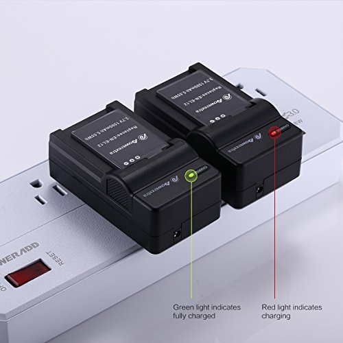 Powerextra EN-EL12 Battery & Charger 2 Pack Compatible with Nikon Coolpix A1000, B600, Coolpix AW130, A900, W300, S1200pj, S9900, S9500, S9300, S9200, S8200, S6300, S6200, S6100, S800C, S710, S70