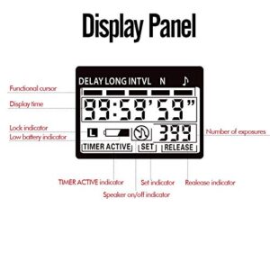 PHOTOOLEX Intervalometer Digital Camera Remote Shutter Release Controller LCD Timer Control with Cord for Canon EOS Rebel T6 T7 80D 70D 60D 60Da 77D T7i T6i T6s SL2 SL1 T5 T3 T5i T4i T3i T2i EOS