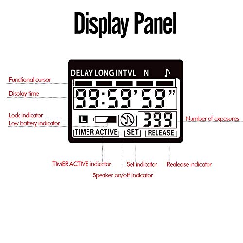 PHOTOOLEX Intervalometer Digital Camera Remote Shutter Release Controller LCD Timer Control with Cord for Canon EOS Rebel T6 T7 80D 70D 60D 60Da 77D T7i T6i T6s SL2 SL1 T5 T3 T5i T4i T3i T2i EOS