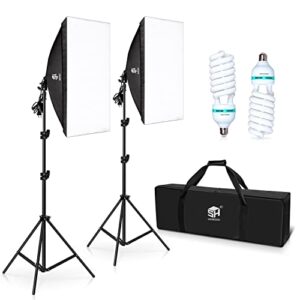 sh softbox photography lighting kit 700w output continuous lighting equipment with e27 socket 5500k bulbs1