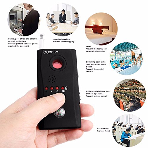 HOHOPROV Hidden Camera Detectors Bug Detector, Hidden Device Detector, Police Scanner, RF Signal Detector, Locates Hidden Device in Office,Hotel Rooms,Airbnb Excursions,Bathrooms