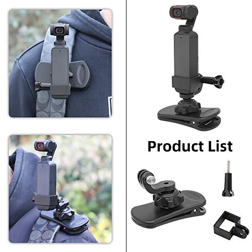 SUREWO 360° Rotation Backpack Strap Mount Quick Clip Mount with Expand Frame Compatible with DJI Osmo Pocket,Osmo Pocet 2