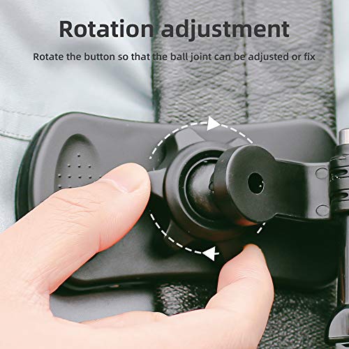 SUREWO 360° Rotation Backpack Strap Mount Quick Clip Mount with Expand Frame Compatible with DJI Osmo Pocket,Osmo Pocet 2