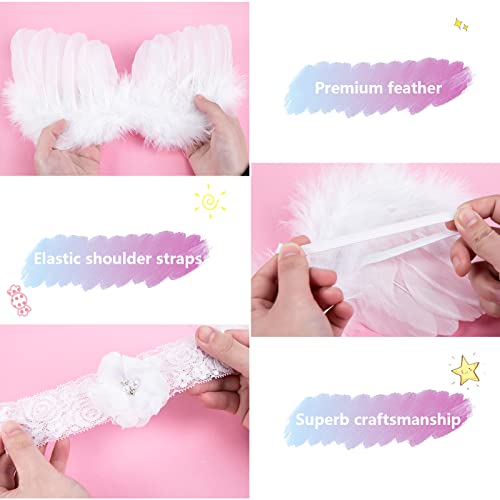 AMOR PRESENT 2PCS Newborn Angel Wing Outfit and 5PCS Newborn Photoshoot Clothes