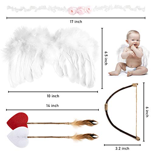 AMOR PRESENT 2PCS Newborn Angel Wing Outfit and 5PCS Newborn Photoshoot Clothes