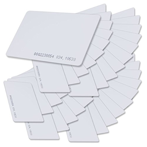 SainSmart Generic White Plastic Contactless 125kHz TK4100 EM4100 RFID Proximity ID Smart Entry Access Card (Pack of 100)