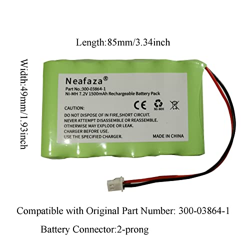 NEAFAZA 300-03864-1 7.2v 1500mAh Battery Replacement Compatible with Honeywell Alarm Lynx WALYNX-RCHB-SC Honeywell Lynx Touch K5109, L3000, L5000, L5100, L7000