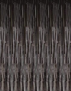 2pcs 3.2ft x 8.2ft shiny black metallic tinsel foil fringe curtain photo booth backdrop props for birthday wedding bridal shower baby shower celebration bachelorette party decorations (black)
