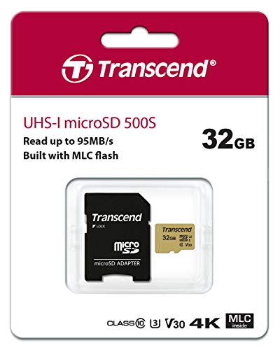 Transcend 32GB microSDXC/SDHC 500S Memory Card TS32GUSD500S