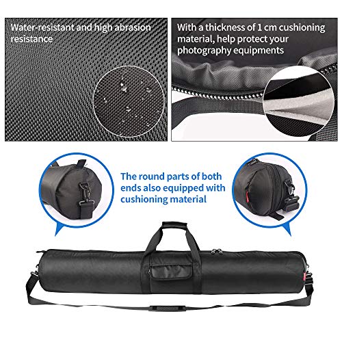 HEMMOTOP Tripod Carrying Case Bag 39x7x7in/100x18x18cm Heavy Duty with and Shoulder Strap Padded Carrying Bag for Light Stands, Boom Stand,Tripod,Mic Stand and Tent Pole