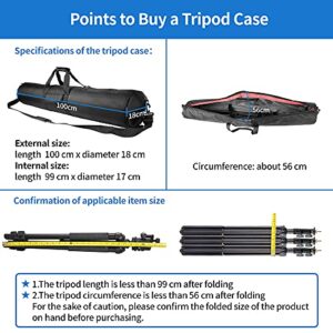 HEMMOTOP Tripod Carrying Case Bag 39x7x7in/100x18x18cm Heavy Duty with and Shoulder Strap Padded Carrying Bag for Light Stands, Boom Stand,Tripod,Mic Stand and Tent Pole