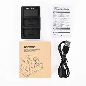 DOTTMON Dual USB Charger for Sony NP-FZ100 Battery, Compatible with Sony Alpha A7III, A7RIII, A9, A7R3, A6600, A7RIV, A7C, A9II, A1, ILME-FX3 Camera with LCD Display