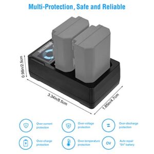 DOTTMON Dual USB Charger for Sony NP-FZ100 Battery, Compatible with Sony Alpha A7III, A7RIII, A9, A7R3, A6600, A7RIV, A7C, A9II, A1, ILME-FX3 Camera with LCD Display