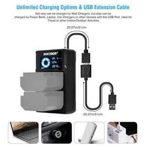 DOTTMON Dual USB Charger for Sony NP-FZ100 Battery, Compatible with Sony Alpha A7III, A7RIII, A9, A7R3, A6600, A7RIV, A7C, A9II, A1, ILME-FX3 Camera with LCD Display