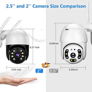 EVERSECU Outdoor PTZ Security Camera, 1080P Home 2.4Ghz WiFi IP Surveillance Camera, Two Way Audio Motion Detection Night Vision Outdoor CCTV Camera Supports SD Card and Cloud Storage