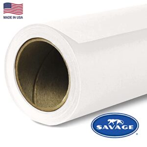 Savage Seamless Paper Photography Backdrop - #50 White (107 in x 36 ft) Made in USA