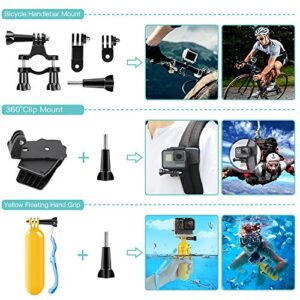 SmilePowo 51-in-1 Action Camera Accessories Kit for GoPro Hero 11 10 9 8 Max 7 6 5 4 3 3+ 2 1 Black GoPro 2018 Session Fusion Silver White Insta360 DJI AKASO APEMAN YI Campark XIAOMI Action Camera