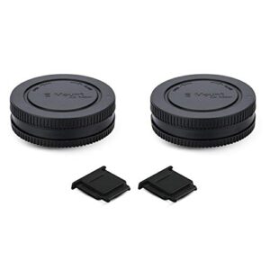 2 pack e mount body cap cover & rear lens cap for sony a6000 a5100 a6100 a6300 a6400 a6500 a6600 zv-e1 zv-e10 a7c a7 a7ii a7iii a7iv a7r a7rii a7riii a7riv a7rv a7s a7sii a7siii a9 a9ii & more
