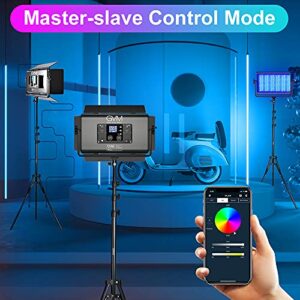 GVM 1500D RGB LED Video Light, 75W Video Lighting Kit with Bluetooth Control, 3 Packs Led Panel Light for Photography, YouTube Studio, Video Shooting, Broadcasting, Conference, 1128 Led Beads