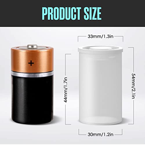 Houseables Film Canisters w/ Caps, 60 Pk, 35MM Empty Camera Reel Containers, for Rockets, White, 8 OZ, 2" H, 1" W, Plastic, Films Developing Processing Tube, Roll Case, Small Accessories, Storage