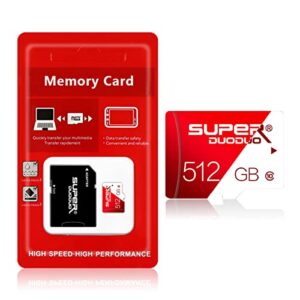 512GB Micro SD Card Fast Speed TF Card Class 10 Memory Card with a Sd Adapter for Smartphone,Surveillance,Camera