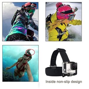 TEKCAM Action Camera Head Mount Strap Wearing Head Belt Compatible with Gopro Hero 11 10 9 8 7 6 5/AKASO/Dragon Touch/APEMAN/Campark/Apexcam/Surfola/WOLFANG Action Camera